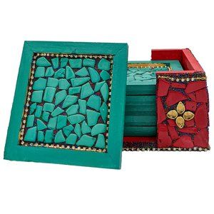 Wooden Tea & Coffee Coaster Handicraft (4inch)